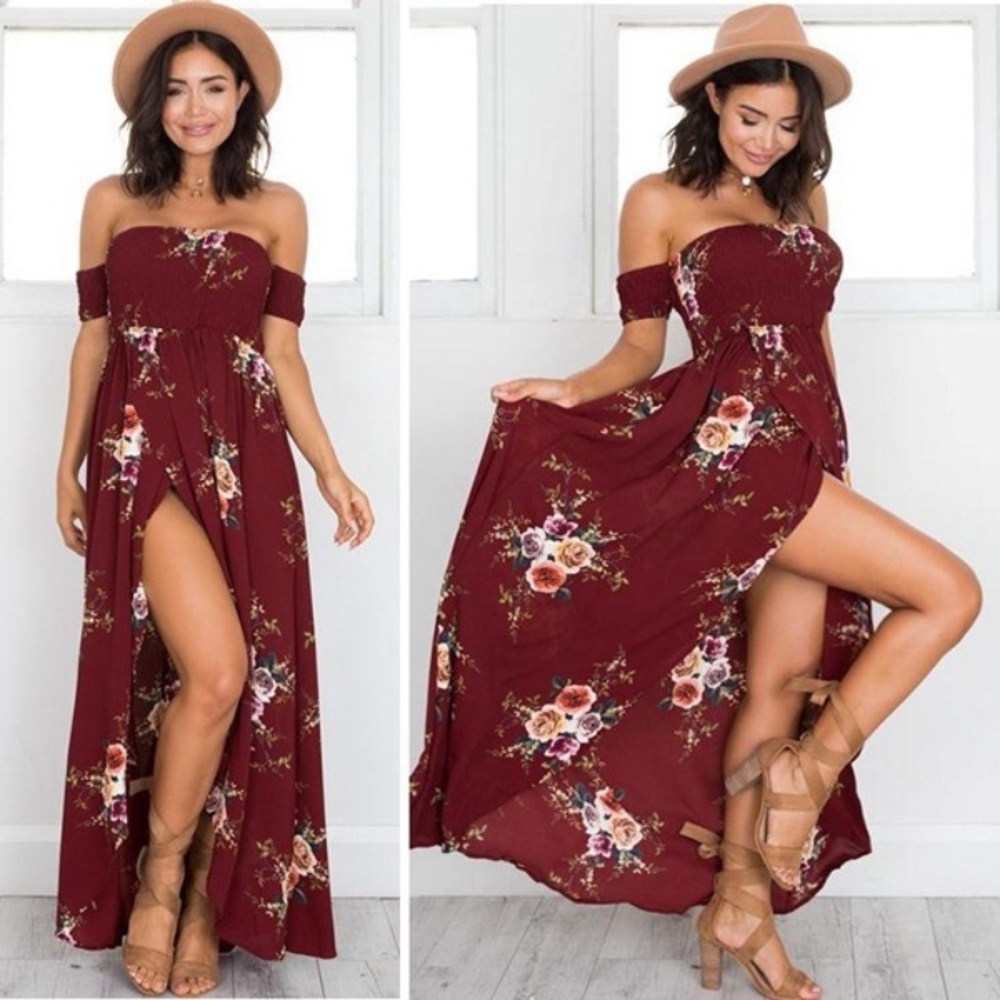 Boho floral maxi dress
